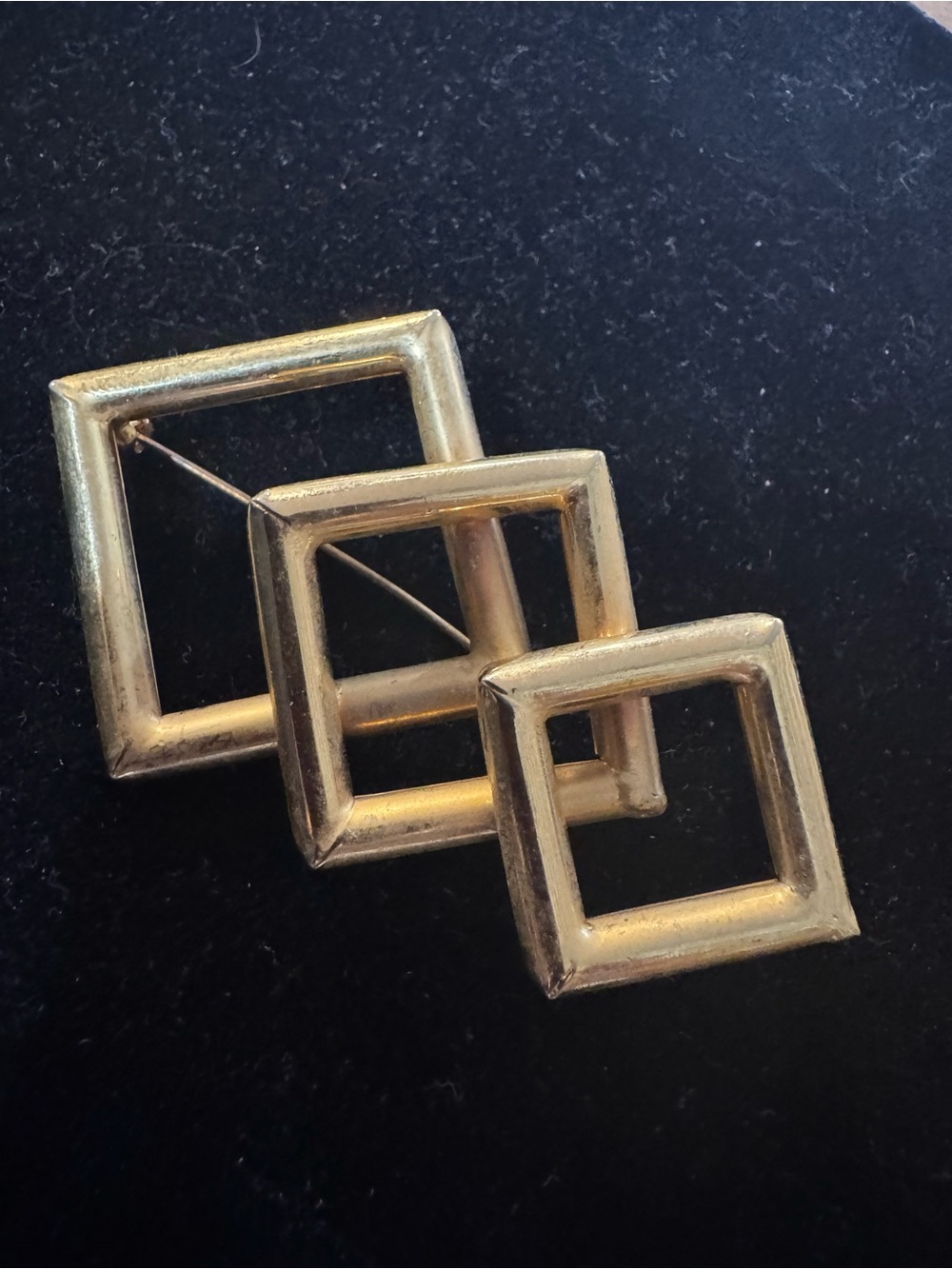 Gold Geometric Square Brooch - Women Jewelry